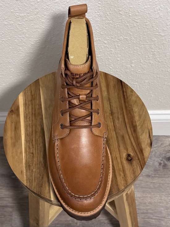 Sperry Newton Moc Toe Leather Boots Tan Bronzer Mens UK 11/US 12/EU 46 NIB main image 2
